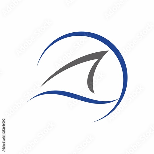 Shark fin logo design template vector illustration