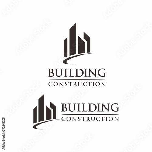 Real estate commercial and residential building logo design template vector illustration