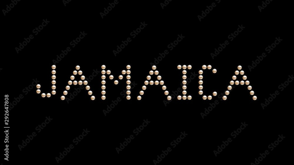 Jamaica Country name Text sign title Loop animation bulbs LED pixels
