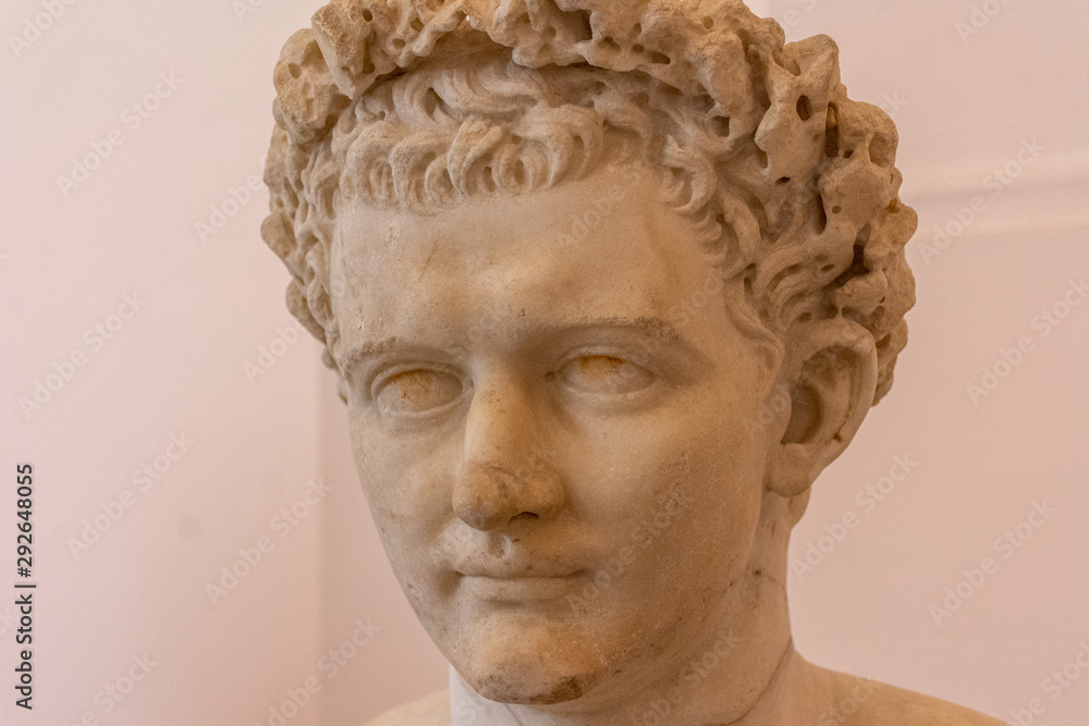 Marble head of a man from ancient Rome