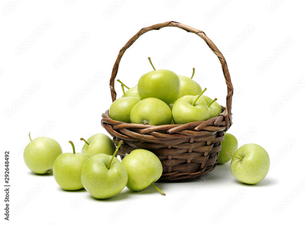 Green apples isolated on white background Green apples isolated on white background