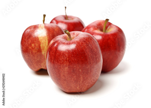 Red apples isolated on white background