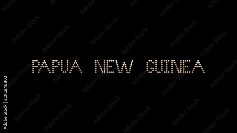 Papua New Guinea Country name Text sign title animation bulbs LED ...