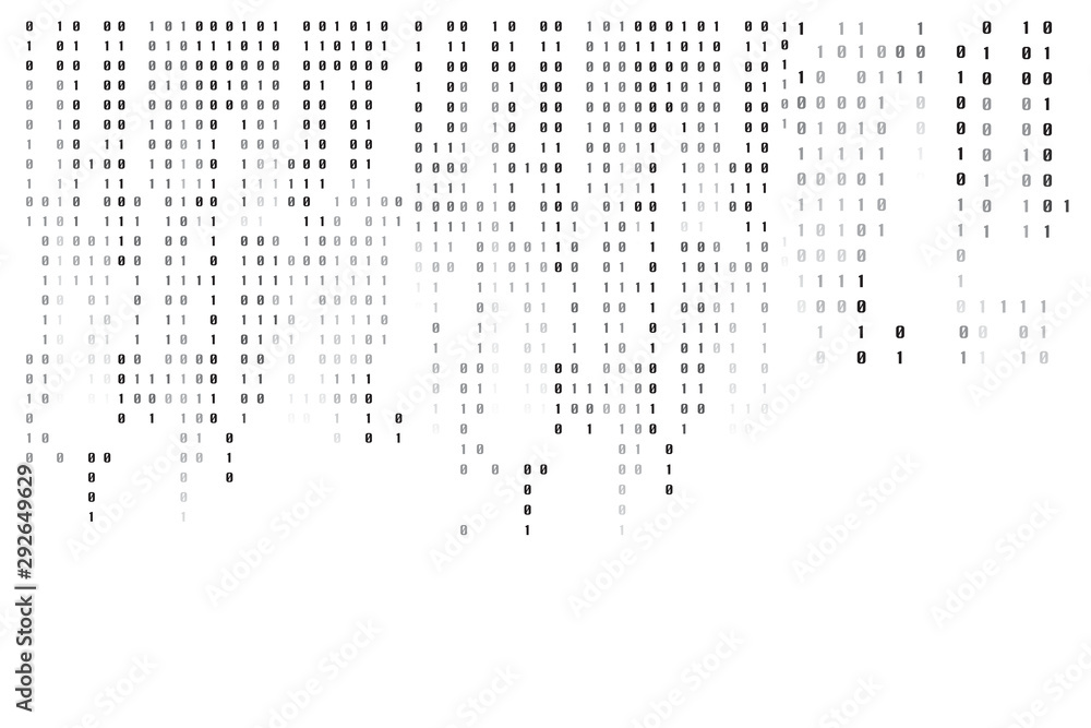 Binary code on isolated white background