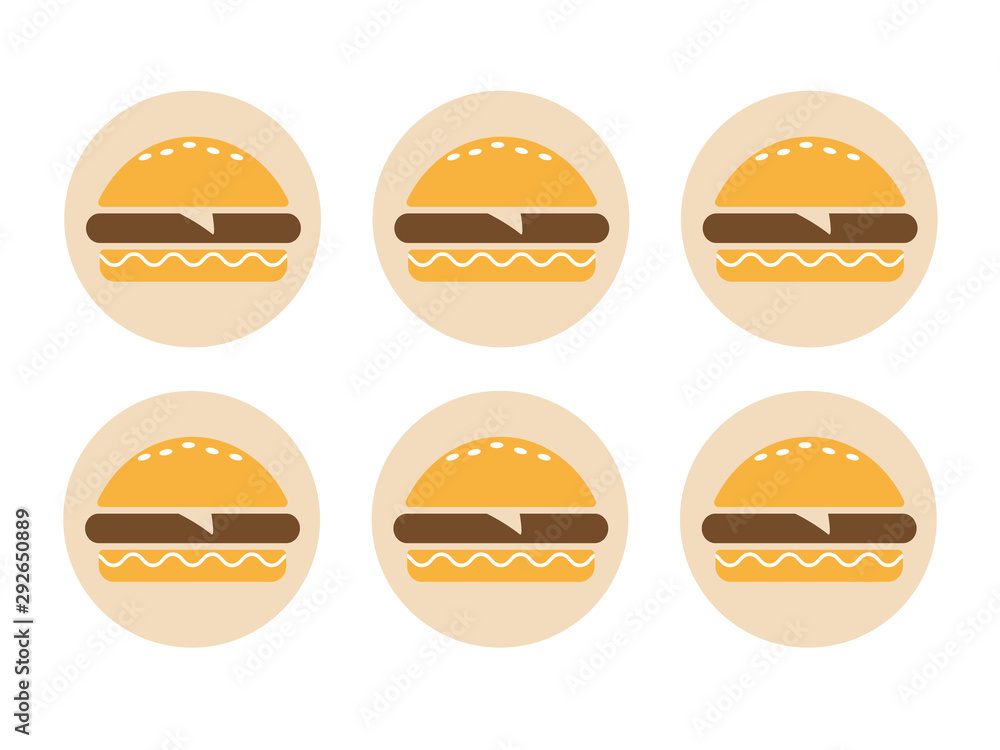 Icon burger Single. Fast food icon. Burger vector silhouette