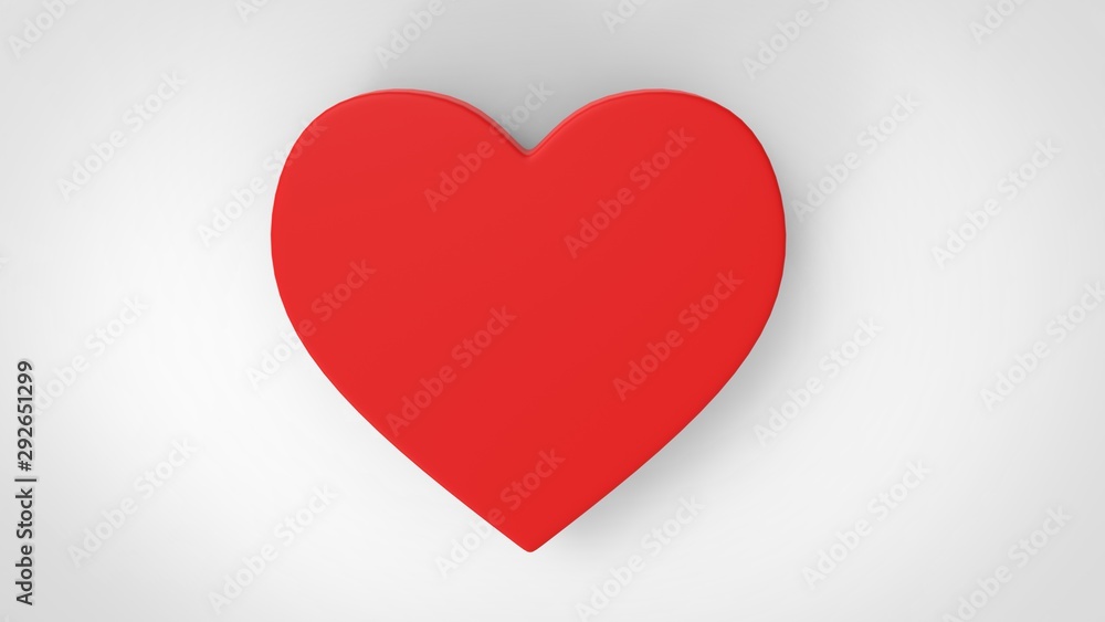 Box in the form of a heart, closed on a white background. 3d rendering, 3d illustration.