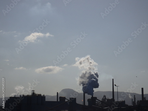 Air pollution smoke from industry