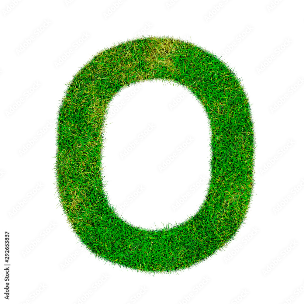 Number 0 null made of grass - aklphabet green environment nature Number 0 null made of grass - aklphabet green environment nature