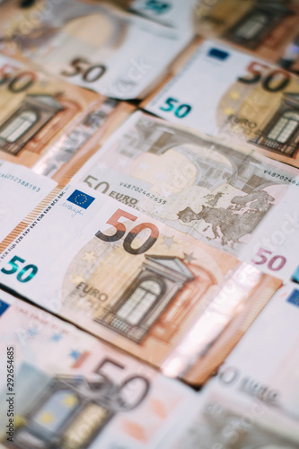 Euro money. Banknotes background for design. 
