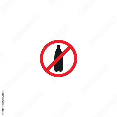 Crossed plastic bottle. stop using disposable polythene package. Save the earth, environment concept.