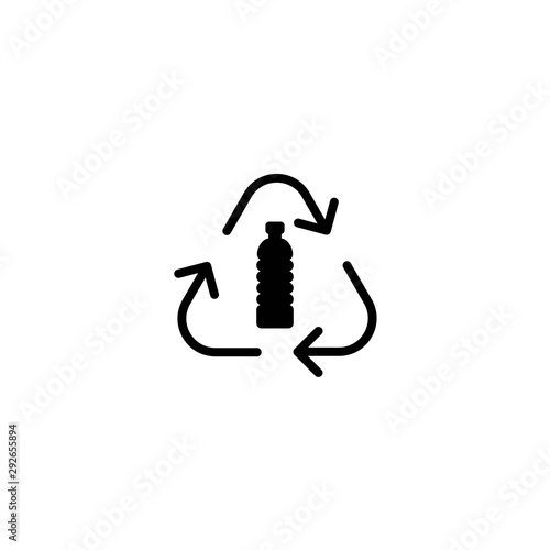 Crossed plastic bottle. reuse of polythene package. Save the earth, environment concept.
