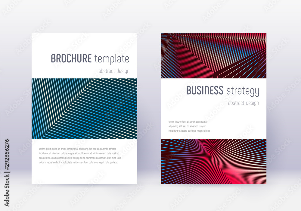 Naklejka premium Minimalistic cover design template set. Red abstra