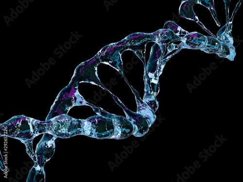 DNA chain. Abstract scientific background. 3D rendering