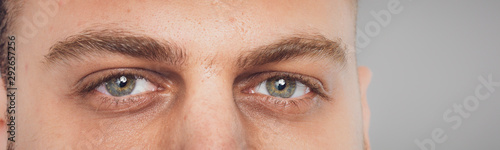 super macro close-up shot of beautiful human eyes 