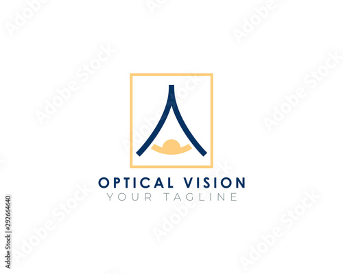 Initial A letter Alphabet Optical Vision Logo Design Template