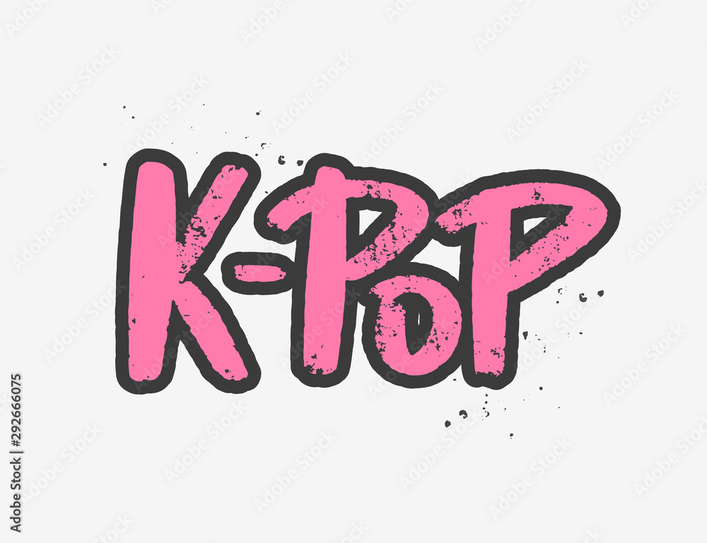 K-pop handwritten inscription. K-pop music style. Stock Vector | Adobe ...