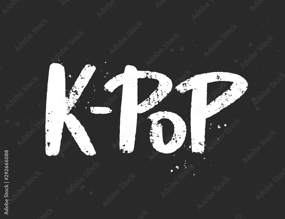 K-pop handwritten inscription. K-pop music style. Stock Vector | Adobe ...