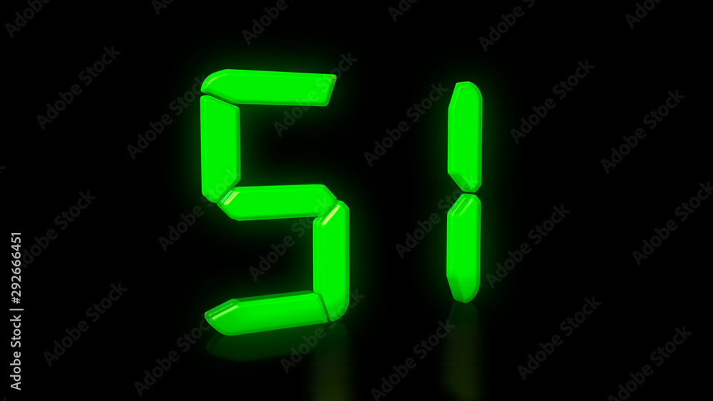 Green LED 51 on black background with reflection Green LED 51 on black background with reflection