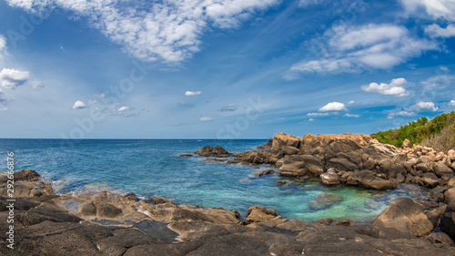 Beautiful seascape with clear water and blue sky with clouds. Sri Lanka. © Alexei Alekhin