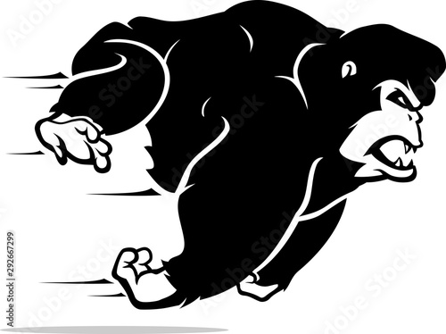 Gorilla Furious Animal Charging Attack