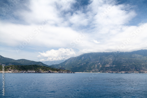 Seascape and the mountains on background 3