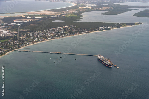 airview of Caltex shipping refuelling site sydney australia