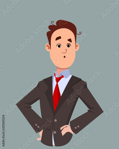 Surprise facial expression. young businessman Shocking expression vector illustration in cartoon style.