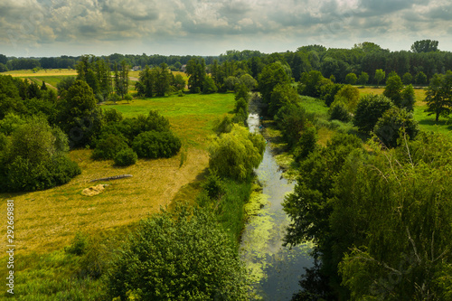 Luftbild Kayaks auf einem Spreekanal