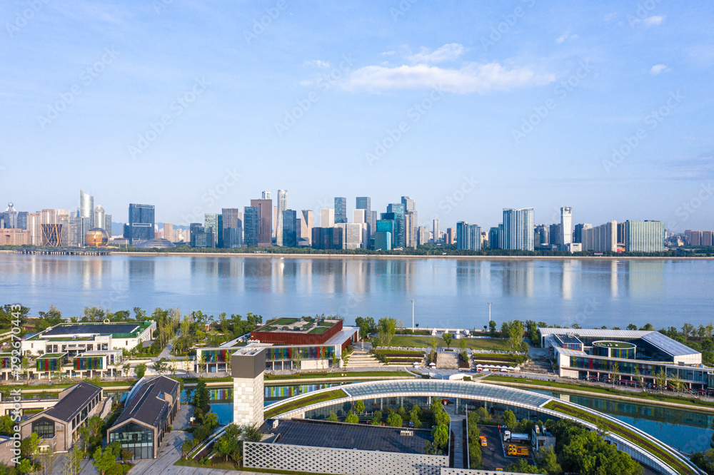 Naklejka premium city skyline in hangzhou china