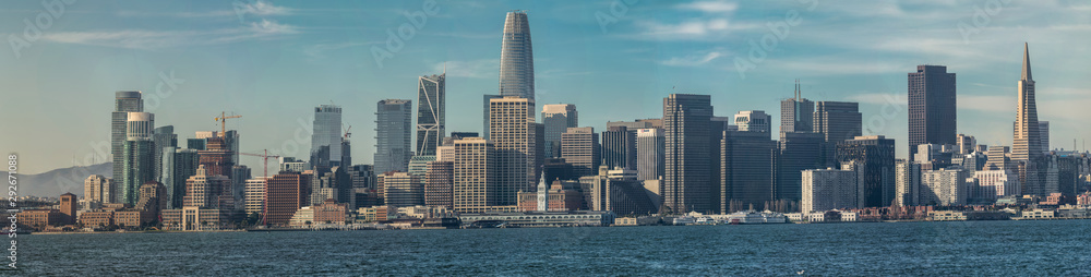 San Francisco Ca. business district seen from Treasure Island on a clear day San Francisco Ca. business district seen from Treasure Island on a clear day
