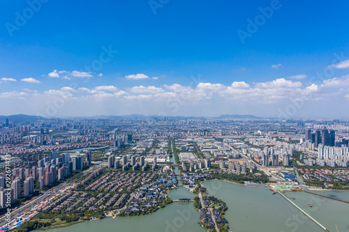 city skyline in suzhou china