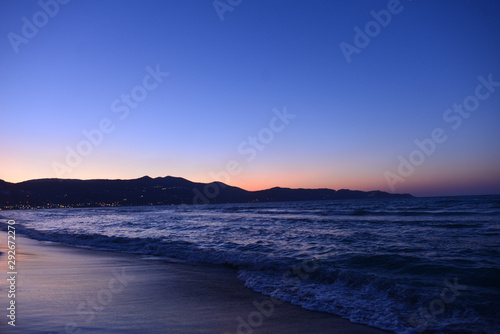 Sonnenuntergang am Amoudara Strand, Heraklion/Kreta