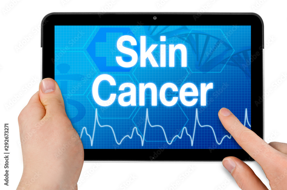 Tablet with touchscreen and skin cancer Tablet with touchscreen and skin cancer
