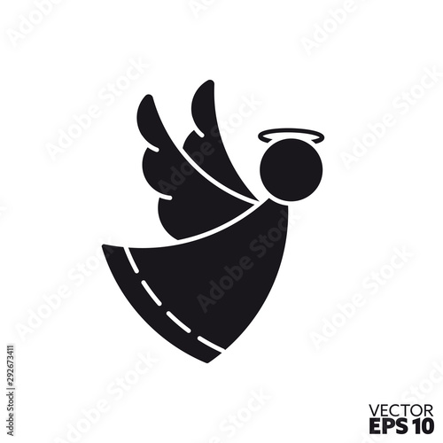 Chritmas angel vector glyph icon