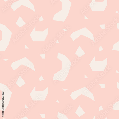 Seamless texture with geometric abstract soft pink shapes vector.