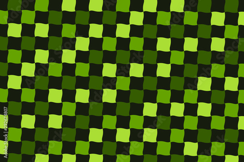 Green Chess board pattern background - illustration, vector