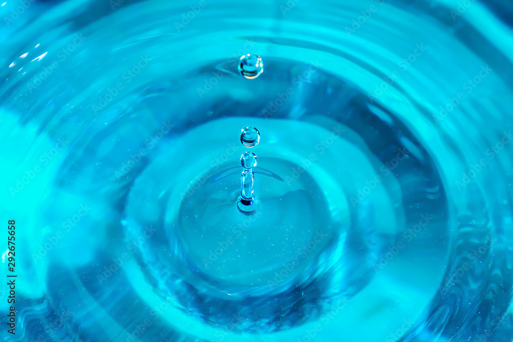 Water drop and splash Blue water drop Water drop and splash Blue water drop