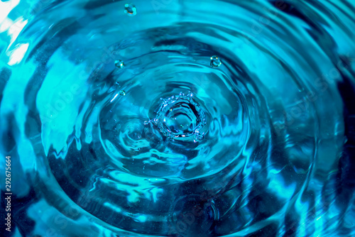 Water splash close-up. Drop of water. Blue water drop