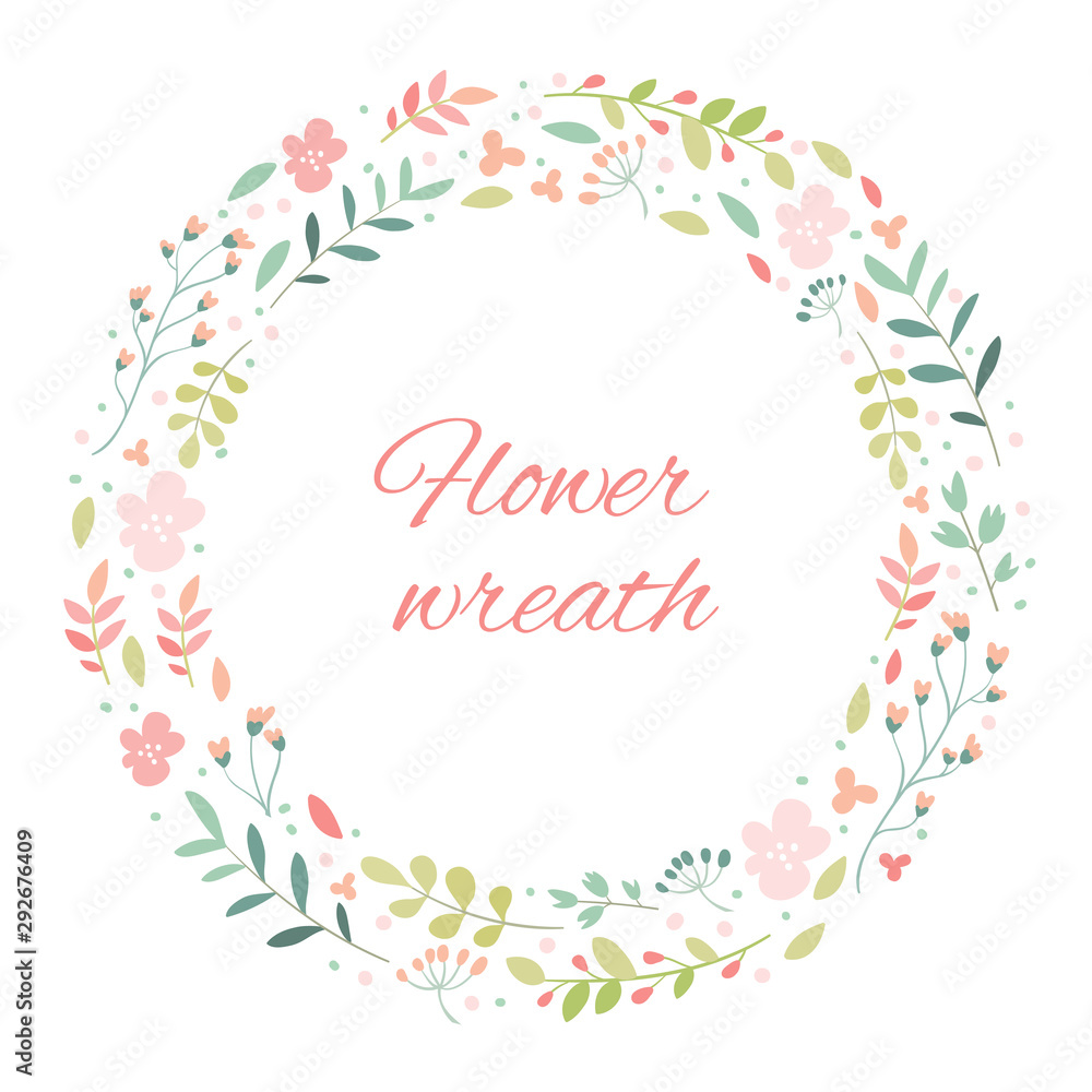 Vector flowers frame, botany, leaves, floral