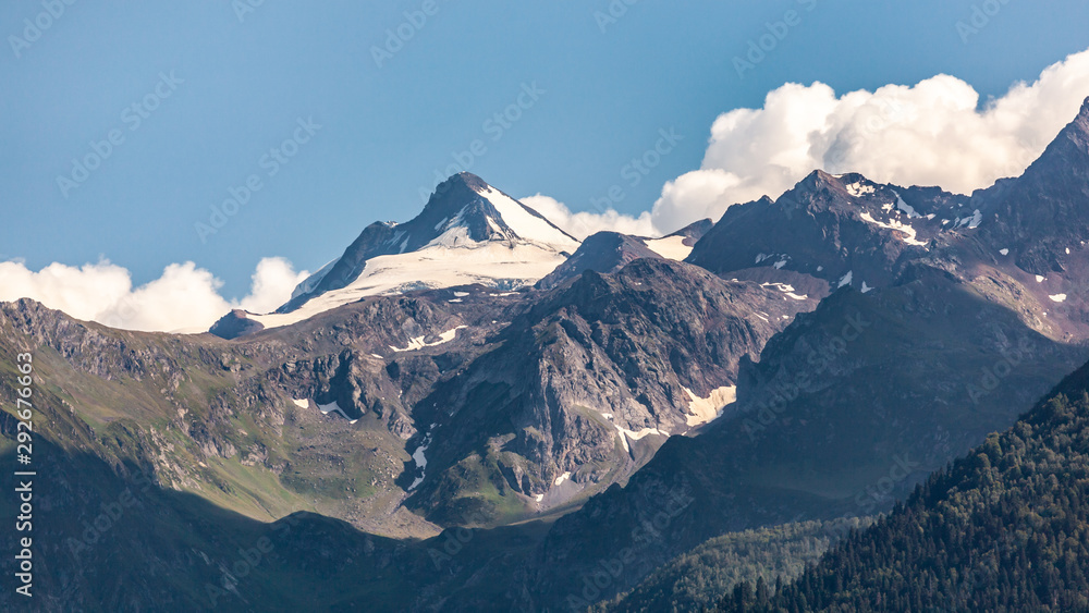 The Caucasus mountains in Georgia country. Beautiful mountain landscape. Svaneti.