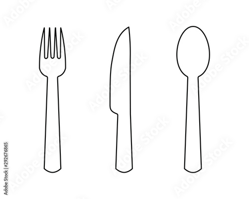 cutlery shapes icon. Spoon  knife and fork. vector illustration image.