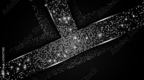 Abstract dark blue overlapping background a combination with light and glitters silver. Luxury and modern paper cover background for use frame, cover, banner, corporate, card