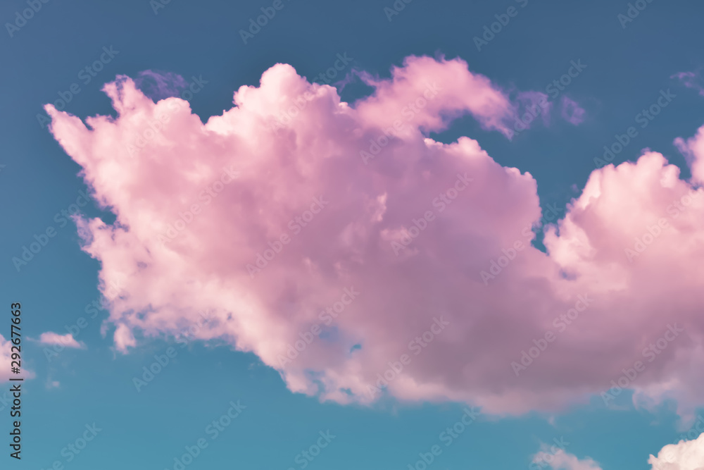 pink cloud in the blue sky