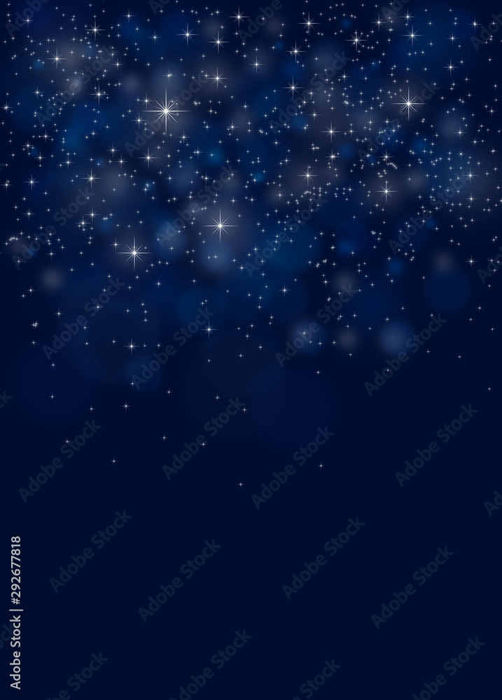 Blue Christmas night sky background - obrazy, fototapety, plakaty 