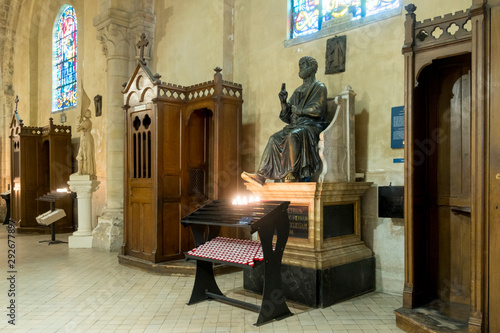 Paris, France - Sept 04, 2019: Paroisse Saint Pierre de Montmartre or Church of Saint Peter of Montmartre one of Paris oldest churches .