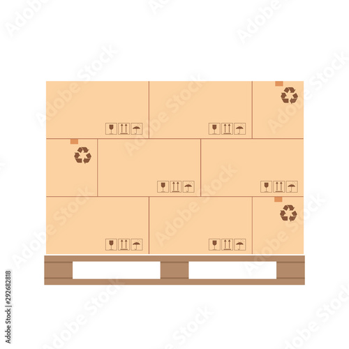 Pallet design with palletized product packaging boxes