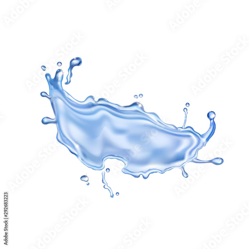 Transparent water splash element 3d realistic vector illustration