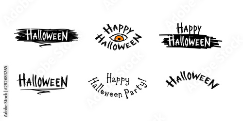 Hand drawn halloween party lettering