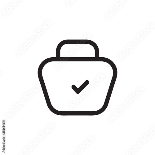 Shopping basket vector icon, commerce symbol. Simple, flat design for web or mobile app