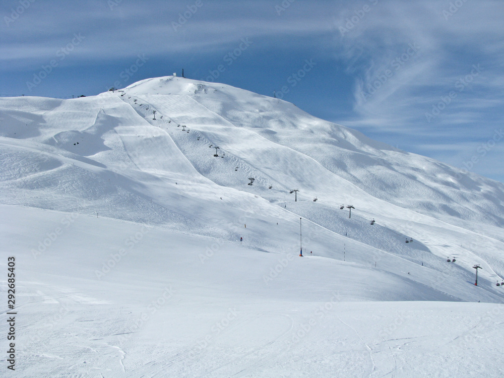 ski resort, snow mountains, Alps